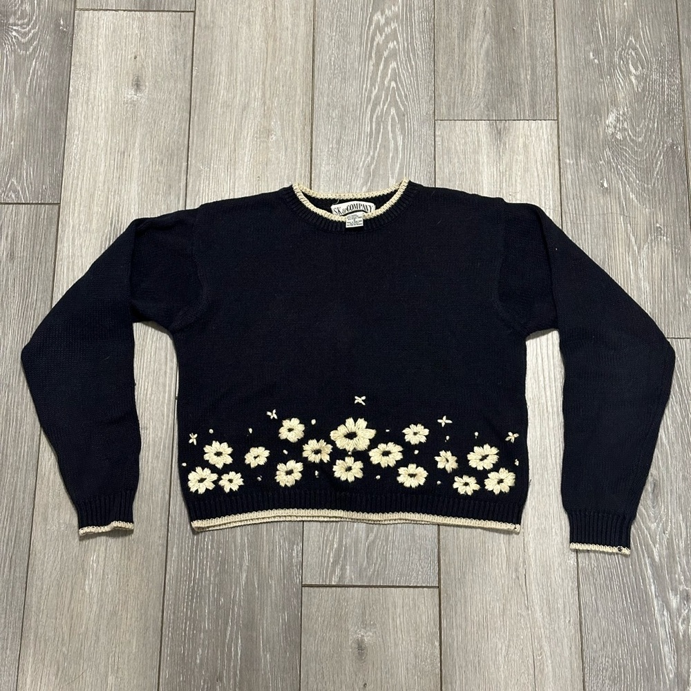 Black Floral Sweater